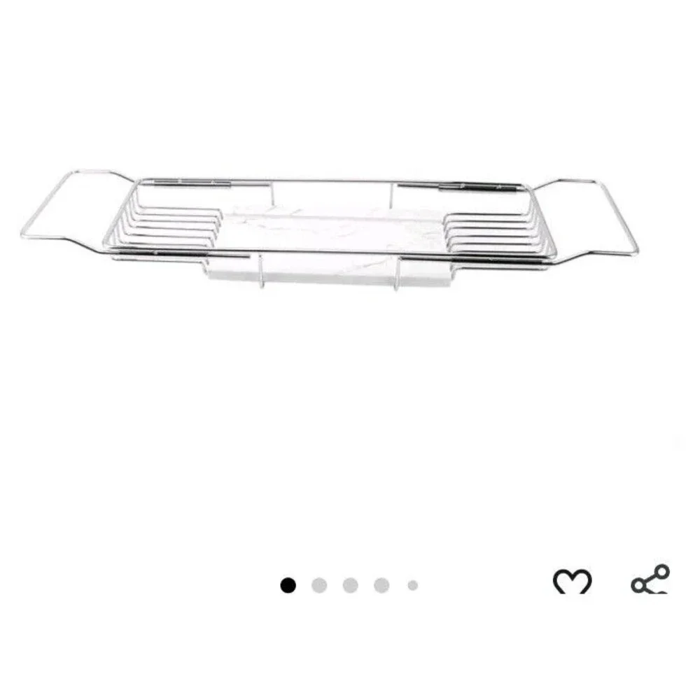 Expandable Stainless Steel/Marble Bathtub Caddy Tray, European Style,...